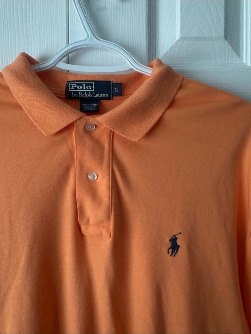 Polo Ralph Lauren Vintage Orange Cotton Classic Quiet Luxury Polo Shirt L